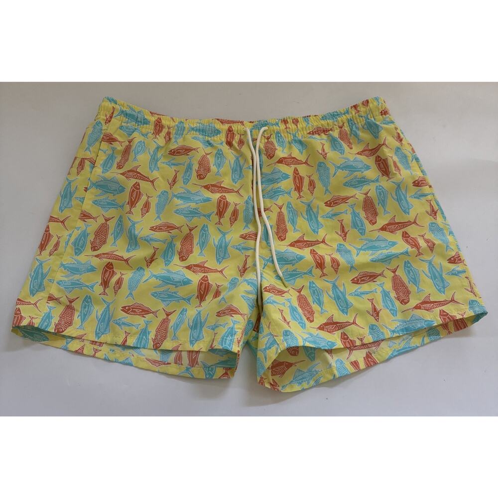 NWT Eddie Bauer Tidal Shorts Swim Trunks Mens 2XL FISH All Over Print